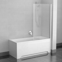 Шторка для ванн CVS1-80 R белый стекло Transparent Ravak 7QR40100Z1