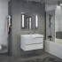 COMFORTY Тумба-умывальник Дублин-90 белый глянец с раковиной COMFORTY 8059