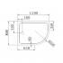 Поддон акриловый Cezares TRAY-A-RH-120/80-550-15-W-L/R