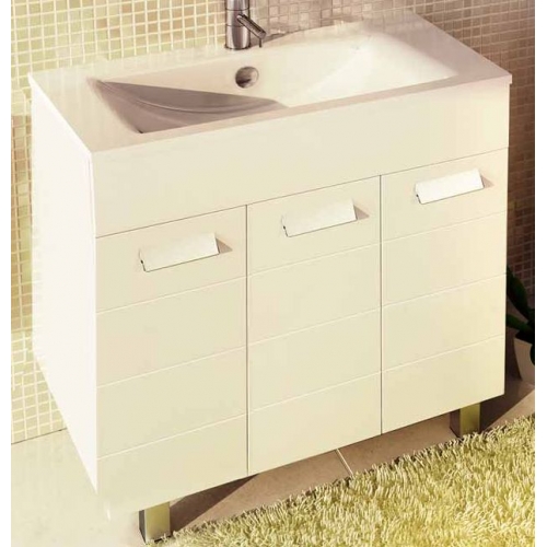 COMFORTY Тумба-умывальник Модена-90 белая с раковиной COMFORTY 90Е