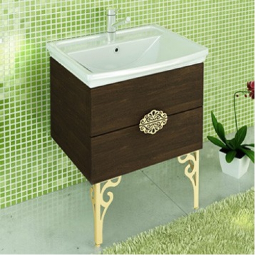 COMFORTY Тумба-умывальник Римини-60 венге с раковиной COMFORTY XD-S60 (без ножек)