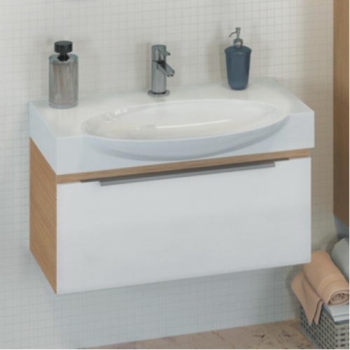 COMFORTY Тумба-умывальник Самара-76 кофе полоска с раковиной Signo 76 F01/Infinity 76