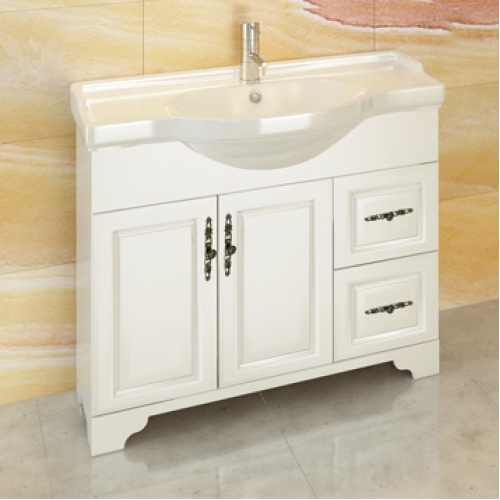 COMFORTY Тумба-умывальник Севилья-100 слоновая кость с раковиной COMFORTY Т-9315