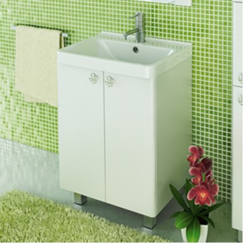 COMFORTY Тумба-умывальник Флоренция-60 белая с раковиной COMFORTY 603