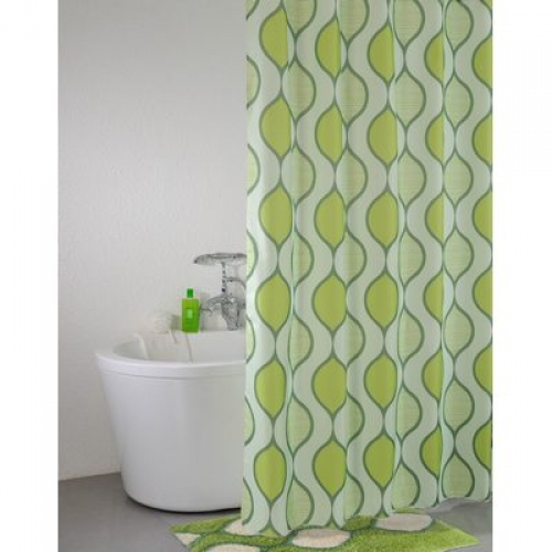Штора для ванной комнаты Iddis Curved Lines, green 402P20RI11