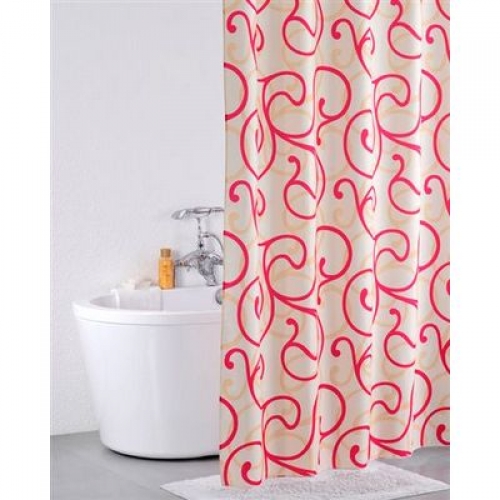 Штора для ванной комнаты Iddis Flower Lace, red 411P20RI11
