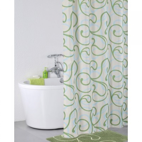 Штора для ванной комнаты Iddis Flower Lace, green 412P20RI11