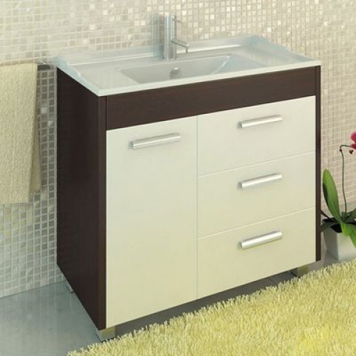COMFORTY Тумба-умывальник Барселона-90 венге с раковиной COMFORTY XD-F90