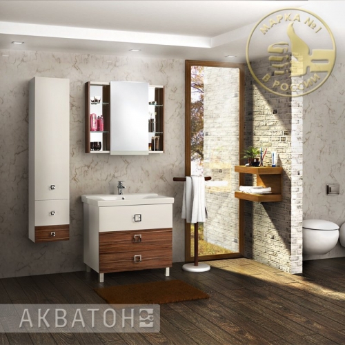 Акватон Зеркало-шкаф Стамбул 85 лиственница 1284-2.125