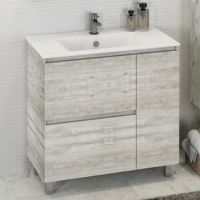COMFORTY Тумба-умывальник Верона-90 дуб белый с раковиной COMFORTY 90Е COMFORTY Тумба-умывальник Верона-90 дуб белый с раковиной COMFORTY 90Е