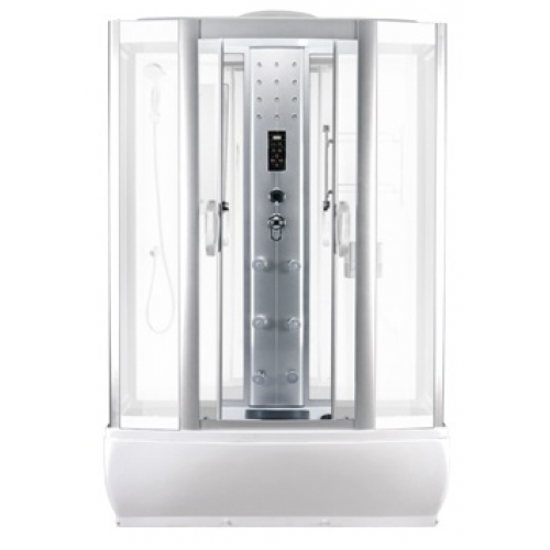 Душевая кабина FARO 420 задняя белая стеклянная панель, стекло крезет 220x170x85
