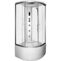 Душевая кабина FARO 600 стекло крезет, задняя белая стеклянная панель 225x100x100