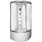 Душевая кабина FARO 600 стекло крезет, задняя белая стеклянная панель 225x90x90