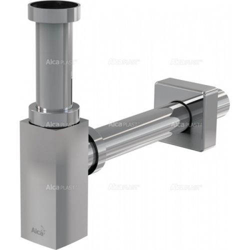 Alcaplast A-401 Сифон для умывальника O32 DESIGN, металл, квадратный