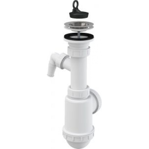 Alcaplast A-441/P Сифон для мойки с нержавеющей решеткой O70 и подводкой
