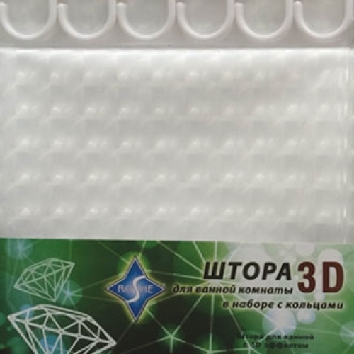 Roshe шторка для ванны 180х180 кристал 3D 045