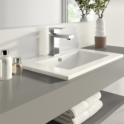 SANITA LUXE Умывальник Quadro 75 (белый / ВКС)