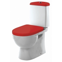 SANITA LUXE Унитаз-компакт Best Color Red SL DМ двухрежимный белый (сиденье дюропласт с микролифтом / арматура Geberit)