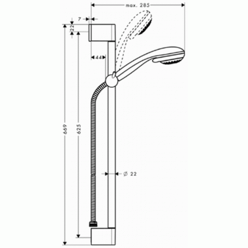Hansgrohe Душ.стойка Crometta 85 Multi/U'Crometta 0.65 м 27767000