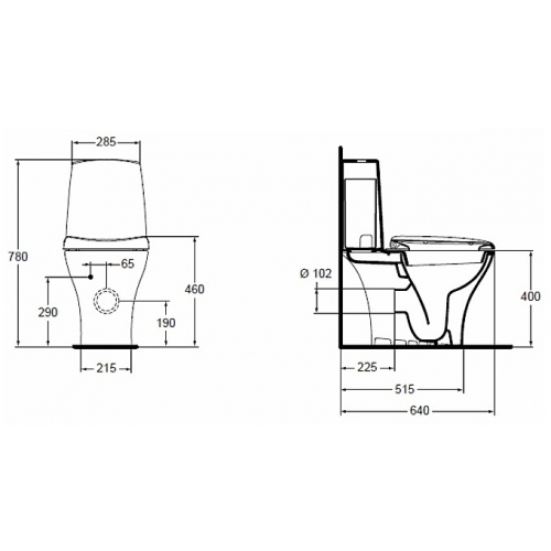 Унитаз-компакт с бачком CONNECT PURE W9122 Ideal Standard