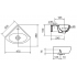 Ideal Standard Эко (BOX) умывальник угловой 480 мм