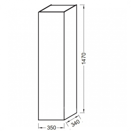 EB984-E15 пенал подвесной SOPRANO VOX 1 дверь с мех.плавное закр. 3 полки 35х34х147 (черное дерево) Jacob Delafon