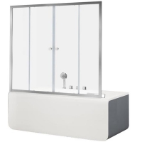 Aquanet NAA6142 Alfa 5 шторка для ванны 1700x1400 стекло прозрачное 6 мм профиль хром (196046)