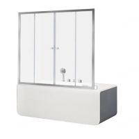 Aquanet NAA6142 Alfa 5 шторка для прямоугольной ванны 1500x1400 стекло прозрачное 6 мм профиль хром (196042)