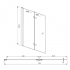 Aquanet NF6222-hinge Beta 4 шторка для ванны 2 стекла универсальная 1220x1400 стекло прозрачное петли хром (196053)