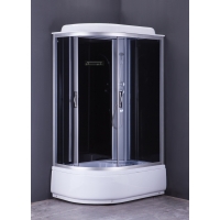 Loranto Душевая кабина CS-66120L G  120*80*215 высокий поддон 40 см черная стекло 4 мм