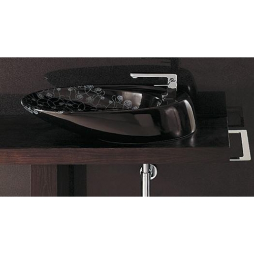 SIMAS BOHEMIEN раковина 76х46см черная (белый декор - техно)