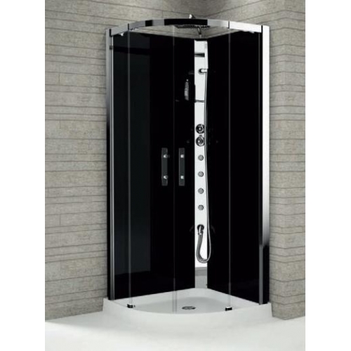 NOVELLINI Душевая кабина CRISTALLO R90 Novellini 90 90 230 гидромассаж, термостат, серое стекло