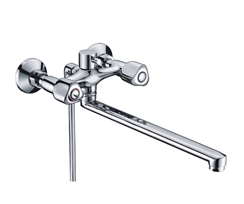 Amper 2902L Смеситель для ванны с длинным поворотным изливом 350 мм хром Wasser Kraft 9060987
