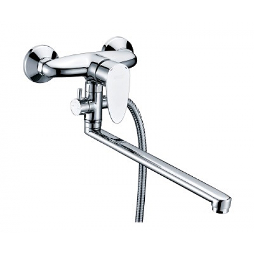 Leine 3502L Смеситель для ванны с длинным поворотным изливом 350 мм хром Wasser Kraft 9060916