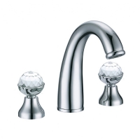 Смеситель для раковины на 3 отверстия Brillante Presente (Хром+Swarovski) двуручковый Boheme 357