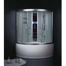EAGO Ванна с кабиной паровой DA325F3 135х135х220 зеркало хром