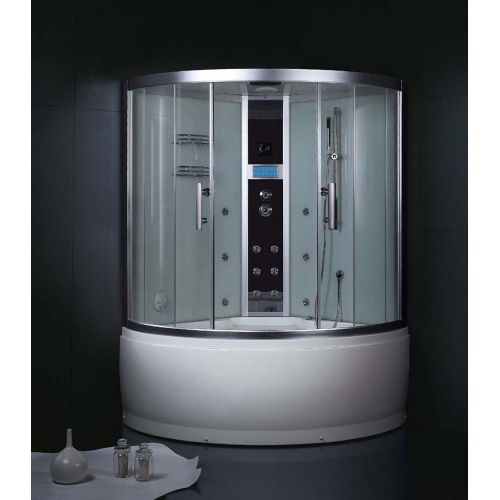 EAGO Ванна с кабиной паровой DA325F3 135х135х220 зеркало хром