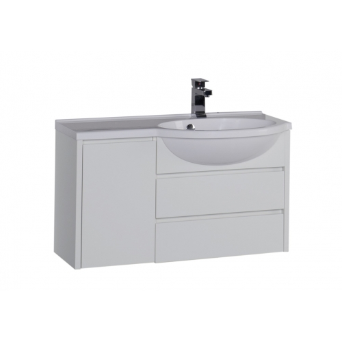 Тумба с раковиной Aquanet Лайн 90 R белый