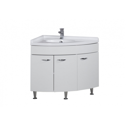 Тумба с раковиной Aquanet Корнер 80 L белый (закрытая)