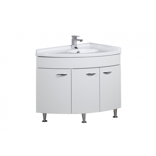 Тумба с раковиной Aquanet Корнер 80 R белый (закрытая)