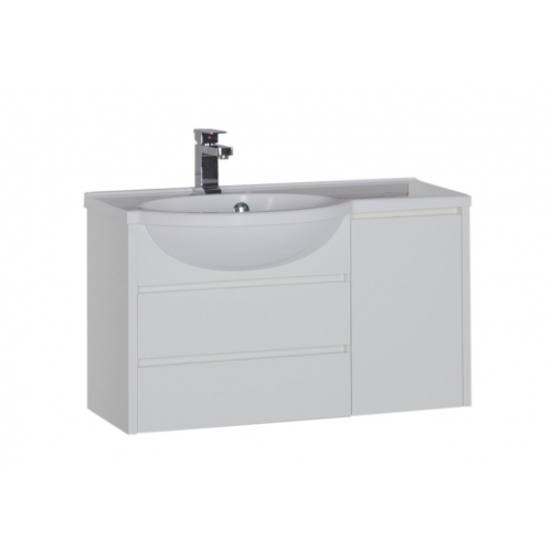 Тумба с раковиной Aquanet Лайн 90 L белый