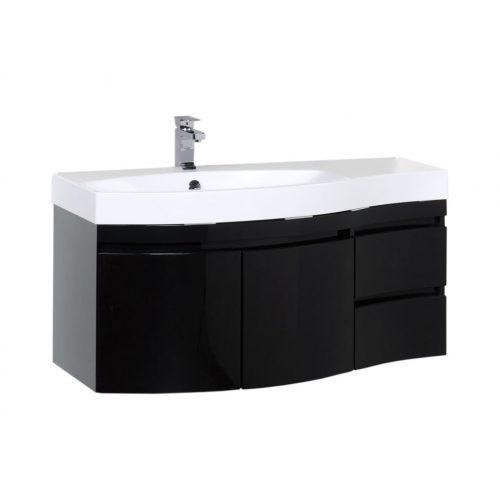 Тумба с раковиной Aquanet Опера 115 L черный (2 дверцы 2 ящика)