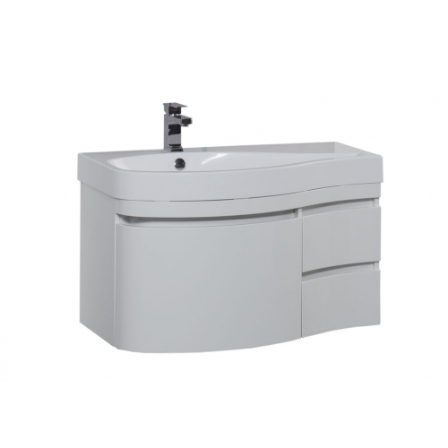 Тумба с раковиной Aquanet Сопрано 95 L белый (3 ящика)