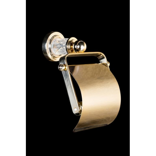 Держатель для туалетной бумаги с крышкой MURANO CRYSTAL Золото Boheme 10901-CRST-G