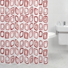 Штора для ванной комнаты Milardo Retro Squares (red) 610P180M11