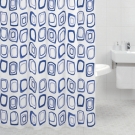 Штора для ванной комнаты Milardo Retro Squares (blue) 612P180M11