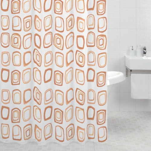 Штора для ванной комнаты Milardo Retro Squares (beige) 613P180M11