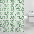 Штора для ванной комнаты Milardo Retro Squares (green) 611P180M11