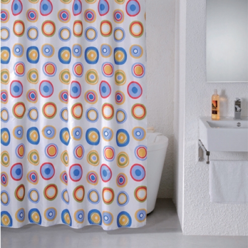Штора для ванной комнаты Milardo Dots and Rings 670P180M11