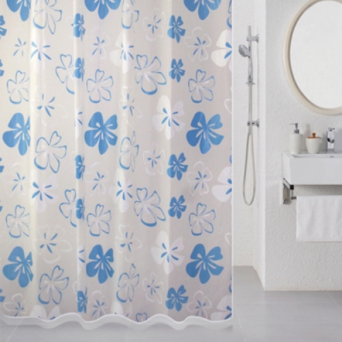 Штора для ванной комнаты Milardo Blue Flowers 509V180M11